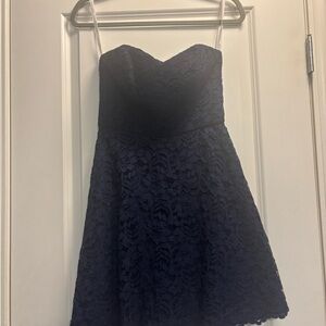 David's Bridal Midnight Blue Lace Mini Dress, Size 0
